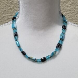 light blue magnetic hematite convertible strand